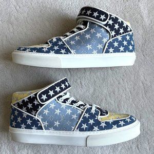 RARE auth LOUIS VUITTON Monogram Stars ACAPULCO SNEAKERS Size 8.5 LV | 9.5 US